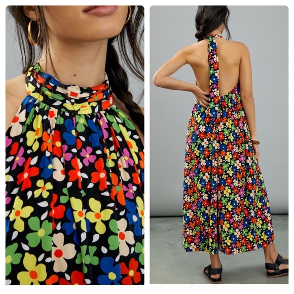 Anthropologie Tessanne floral wide leg jumpsuit - Picture 3 of 8